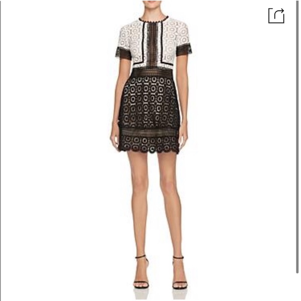 Aqua Black and White Lace dress